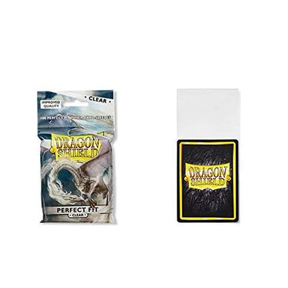 2 Packs Dragon Shield Inner Sleeve Clear Standard Size 100 ct Card Sleeves Individual Pack - color: Perfect Fit X2, size: Standard Size