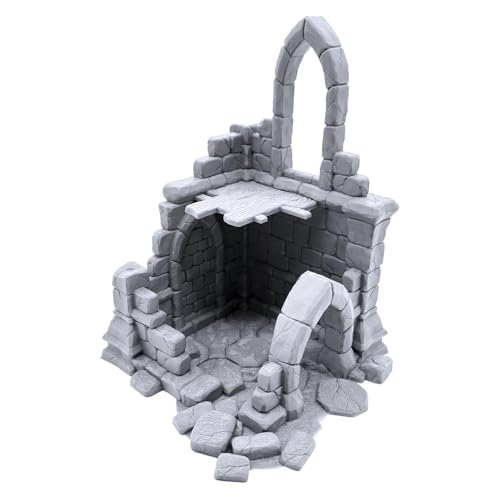 EnderToys Ruined Church - Ruined Tower by Makers Anvil, 3D Printed Tabletop RPG Scenery and Wargame Terrain 28mm Miniatures