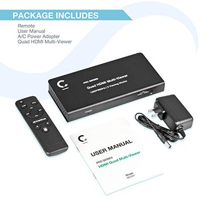 4 Ports Quad HDMI Multi-Viewer/Screen Divider/Switch | 1080p @ 60Hz | 5 Viewing Modes - size: 4-Channel