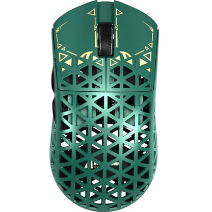 ATTACK SHARK R5Ultra 8K Carbon Fiber Wireless Gaming Mouse, Green | 42K DPI,PAW3950 MAX Sensor,39g Ultra-Lightweight,Nordic 52840 MCU Chip,Wired/BT/2.4GHz Wireless Programmable Mouse for PC/Mac - color: Green
