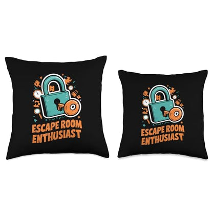 Escape Room Enthusiast Exit Game Escape Room Throw Pillow - size: 16x16