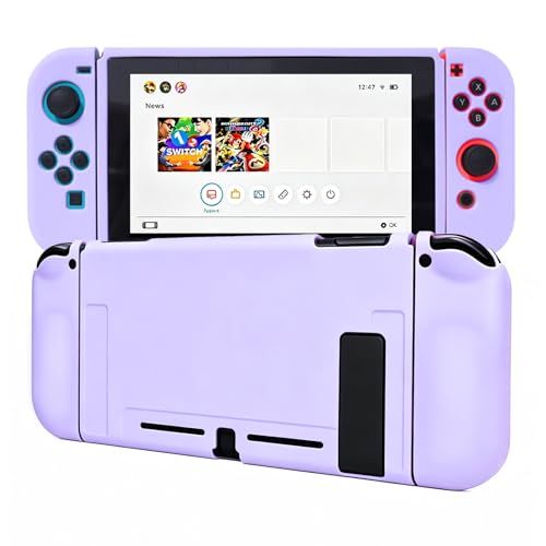 Protective Case for Nintendo Switch, Silicone Switch Case Ergonomic Grips Cover Soft Protective Cover Shock-Absorption & Anti-Scratch Slim Shell Travel Accessories Gifts for Girls, Purple - color: Purple, size: For Switch 6.2 Inch