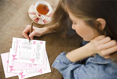 Birthday Party Card Games, Pink Bow Themed Who Knows The Birthday Girl Best Game Cards, Fun Sleepover Party Game For Kids Adults, Fun Girls Night Activities Supplies, 06 - color: Pink Bow Who Knows The Birthday Girl Best