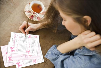 Birthday Party Card Games, Pink Bow Themed Who Knows The Birthday Girl Best Game Cards, Fun Sleepover Party Game For Kids Adults, Fun Girls Night Activities Supplies, 06 - color: Pink Bow Who Knows The Birthday Girl Best