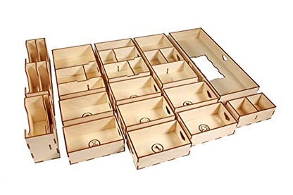 The Broken Token Game Organizer Compatible with Scythe Legendary Expansion - Wooden Game Organizing Box with Multiple Trays - size: Scythe Legendary