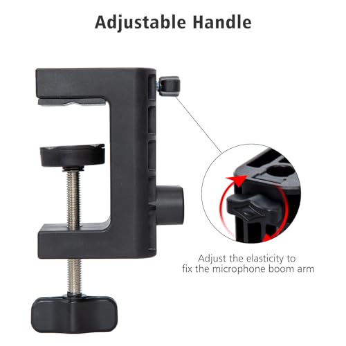 Metal Desk Clamp For Microphone Suspension Boom Scissor Arm Stand Holder with Adjustable Screw by SUNMON - color: Desk Mic Boom Arm Clamp