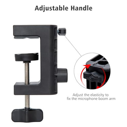 Metal Desk Clamp For Microphone Suspension Boom Scissor Arm Stand Holder with Adjustable Screw by SUNMON - color: Desk Mic Boom Arm Clamp