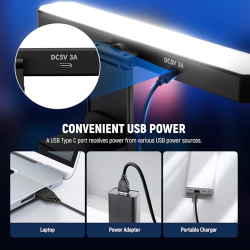 NEEWER Basics Monitor Light Bar, 6W Bi Color Dimmable LED Lamp with Stand/Remote/Touch Control for Home Office Desk Video Conference Lighting Computer Laptop Webcam Zoom Gaming Streaming Reading, L10
