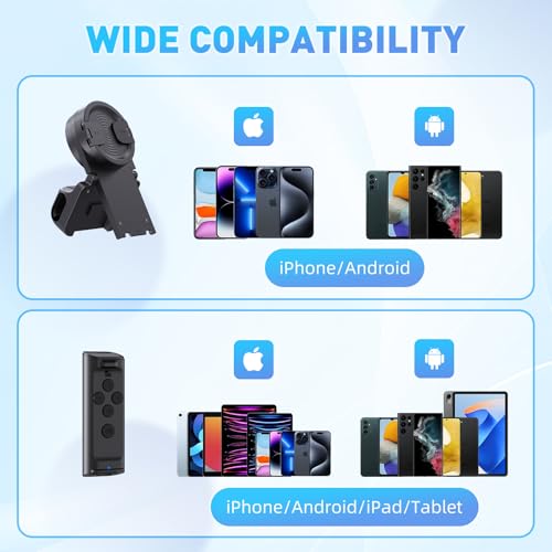 MILOUZ Remote Control Scrolling for Tiktok with Phone Stand,Page Turner for Kindle App E-Book,Bluetooth Camera Shutter Remote for iPhone, Android,iOS,iPad,Tablet (Black) - color: Black