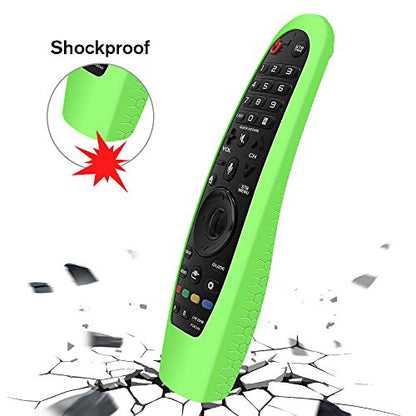 Remote Silicone Case Compatible with LG AN-MR19BA Smart TV Magic Remote Control, Shockproof Protective Cover for LG Smart TV Remote AN-MR18BA/AN-MR650/AN-MR600 (Glow Green) - color: Glow Green