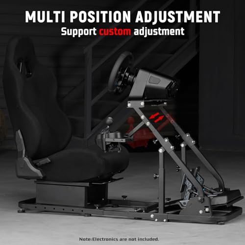 Dardoo More Stable Racing Simulator Cockpit with Game Seat Fit for Logitech G920 G923,for Thrustmaster T150,for Fanatec Steering Wheel Stand with Reinforcement Bars,Not Included Steering Wheel & Pedal