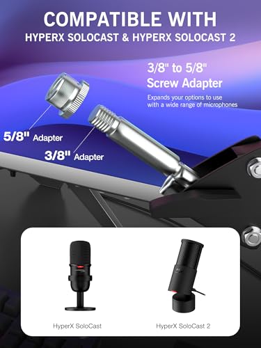 SoloCast Boom Arm Mic Stand, Adjustable Suspension Boom Scissor Arm Stand Compatible with HyperX SoloCast 2 & 1 Gaming Microphone by SUNMON - color: HyperX SoloCast Boom Arm