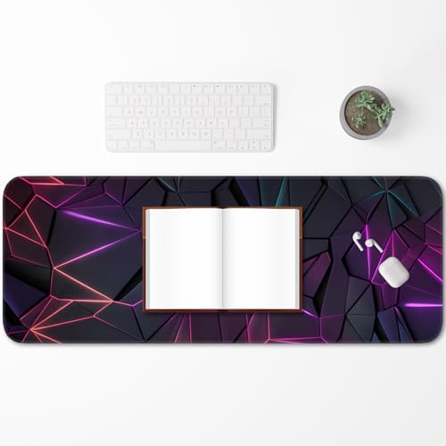 Stylish Geometric Design Gaming Mouse pad, Non-Slip Rubber Base, Stitched Edges, 31.5x11.8 inch Large Mouse pad, Suitable for Gaming and Desk Pads - color: Geometric color