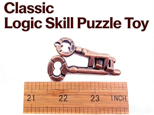 Traditional Metal Brain Teaser – Classic Puzzle Toy for Logic & Skill Development (Keys) | Metal, keys interlocking design, logic and patience, durable, for kids adults, IQ puzzle, group play