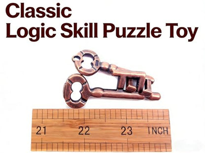 Traditional Metal Brain Teaser – Classic Puzzle Toy for Logic & Skill Development (Keys) | Metal, keys interlocking design, logic and patience, durable, for kids adults, IQ puzzle, group play