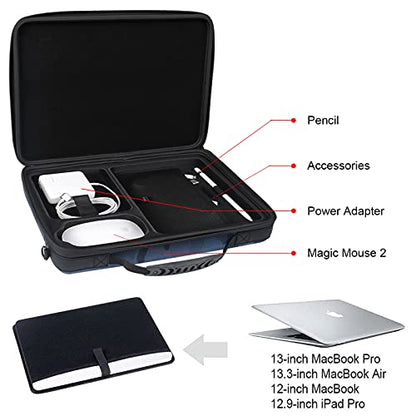 Smatree Hard Carrying Bag for 14.2inch Apple MacBook Pro M5 2025/2024 M4 | for 13 inch APPLE MacBook Air M4 2025/2024,iPad Pro M5 2025/iPad Air M3 2025/iPadPro M4 2024,Navy Blue - color: Navy Blue