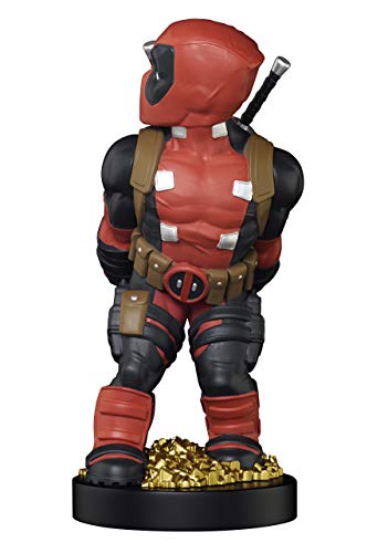 Exquisite Gaming: Marvel: Deadpool Rear View - Original Mobile Phone & Gaming Controller Holder, Device Stand, Cable Guys, Licensed Figure Red