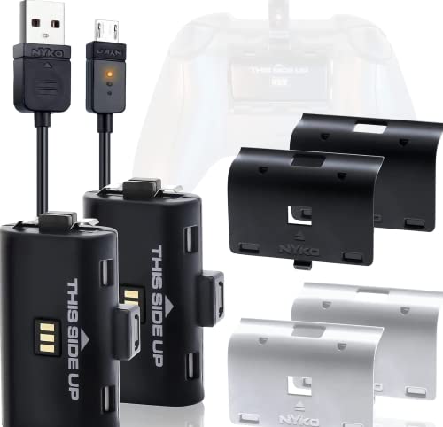 Nyko Xbox One Power Kit Plus - Rechargeable Battery Kit w/ 2 Batteries, Micro-USB Cable for Xbox one Controllers ONLY– Not Compatible w/Xbox S/X – Not Compatible w/Xbox Controllers w/Home Button
