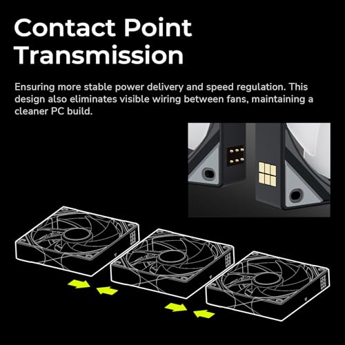 TRYX ROTA SL ARGB 120mm Case Fan 3in1 Pogo-Pin Connection with Magnetic Cable Gen2 ARGB Light Quiet Triple PC Case Fan - color: 3in1 Black, size: Regular Fan