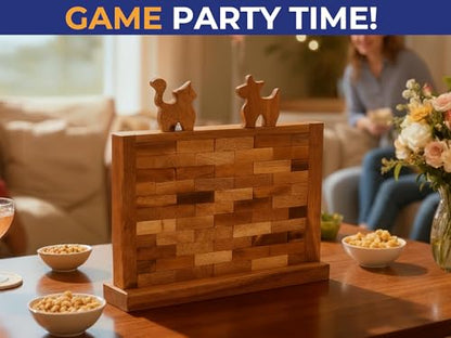 BSIRI Wooden Brick Wall Balancing Game | With Characters, Classic Brick Board Games - style: The Wall Game