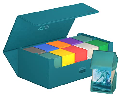 Ultimate Guard Arkhive 800+, Deck Case for 800 Double-Sleeved TCG Cards, Petrol, Compatible with Boulders, Magnetic Closure & Microfiber Inner Lining - color: Petrol, size: 800+