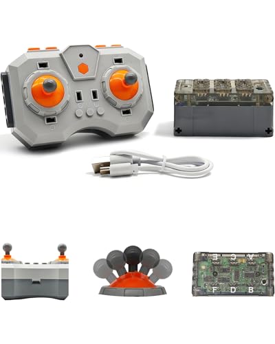 Power Functions RC Kit, 6-Channel Input Ports Adjust Speed Remote Control & Lithium Battery Box, Both Rechargeable, Programmable, MOC, for Technic Building Block Accessories, Adult
