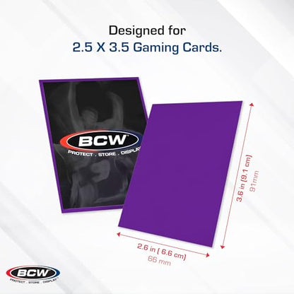 BCW Deck Guard - Double Matte Card Sleeves | 500 Count Box (10 Packs of 50 Sleeves) |Acid-Free, No PVC | Fits 2.5" x 3.5" Game Cards | Archival Safe Sleeves for Card Protection (Purple) - color: Purple