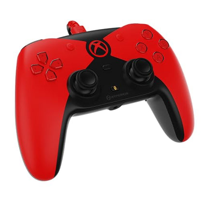 Hyperkin The Competitor Wired Controller for XBOX Series X|S, XBOX One & PC with Hall Effect Joysticks & Impulse Triggers, Symmetrical Layout & Precision D-Pad - Officially Licensed XBOX - Widow - color: 레드