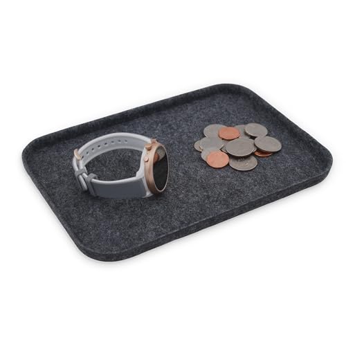 Welaxy Felt tray Lid for Storage Bins Drawer Organizer bin cap of box for junk stuff stationery makeup jewelry closet bathroom minimalist lifestyle (Charcoal Lid, S) - color: Charcoal Lid, size: S