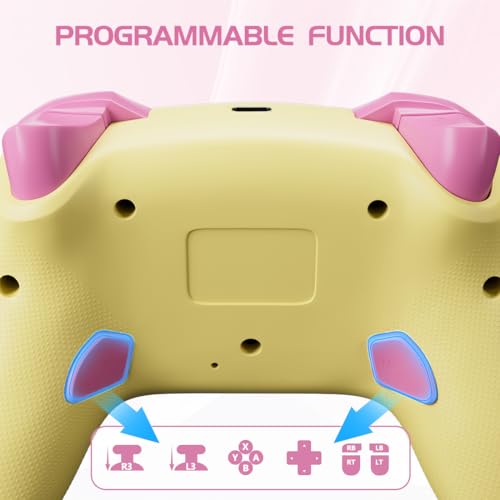 Kujian Wireless Switch Controller for Switch/Switch 2/OLED/Lite (Yellow + Lake Blue) - color: Yellow + Lake Blue