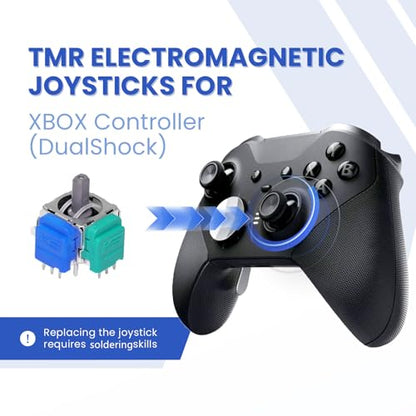 VTLLN K-Silver TMR Joystick Replacement, JS13 Pro Thumbsticks Electromagnetic Stick Repair Module with Thumbstick Caps, No Drift High Precision, A Pair for Xbox One Series X/S Elite 1 Controller - color: For Xbox Series X/S