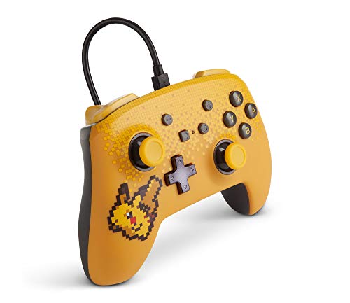 PowerA Enhanced Nintendo Switch and Switch 2 Wired Controller - Pixel Pakachu, Officially licensed - color: Pixel Pikachu