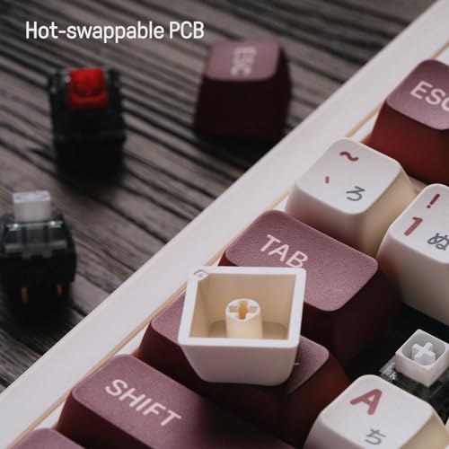8Bitdo 87 Keys Retro Mechanical Keyboard Bluetooth/2.4G/USB-C, Hot Swappable, Dual Super Programmable Buttons, Volume knob for Windows and Android - Fami Edition - color: Fami Edition