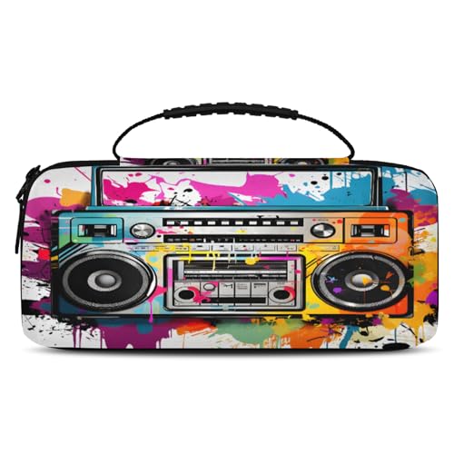Adornori Musical Theme Carry Case Compatible with Nintendo Switch 2, with 20 Games Cartridges, Music Player Portable Travel Carrying Case Pouch for Accessories & Games - color: Multicolor 20