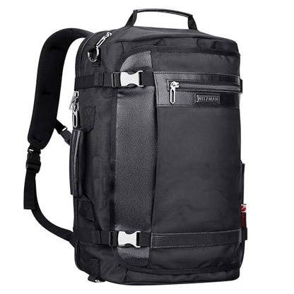 WITZMAN Travel Backpack for Men Women Laptop Backpack with USB Charging Port Carry-on Luggage Flight Approved(B686 Black) | Nylon Laptop Backpack Multi-pocket Fits 17 Inch, TSA Friendly Flight Approved, For Business Trip, Vacation, B686 Black - color: Bla