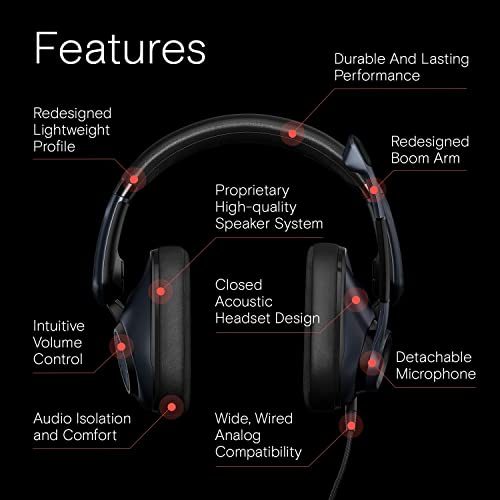 EPOS H6Pro - Closed Acoustic Gaming Headset with Mic – Lightweight Over-Ear Design – Lift-to-Mute – Compatible with Xbox, PS4, PS5 & PC – Black - color: Black, size: One-size