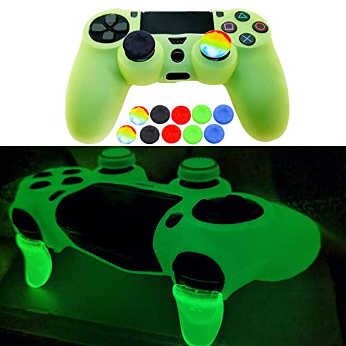 Silicone Skin for Ps4 Controller, Anti-Slip Shell Cover Case Dark Glow with 10 Joystick Grips for Playsation 4/ Slim/Pro Dualshock 4 Controller Wireless Gamepad - color: PS4 controller #10