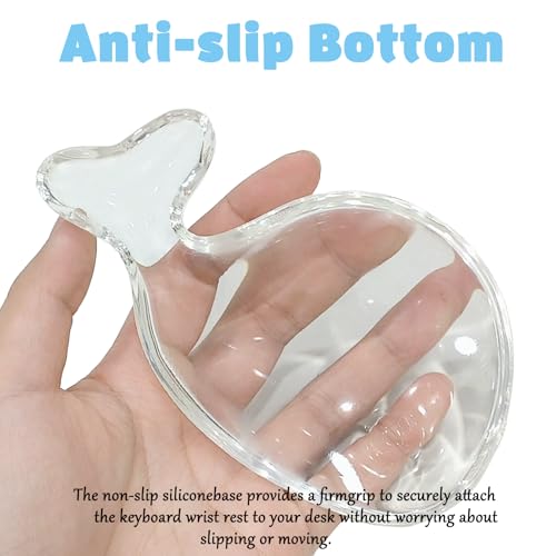 Gel Wrist Rest for Keyboard and Mouse Transparent White Whale Elbow Pad Cushion Ergonomic Cute Clear Cool Mouse Wrist Pad Silicone Non-Slip Support for Computer Gaming Home Office Men Hand Pillow - color: Whale White