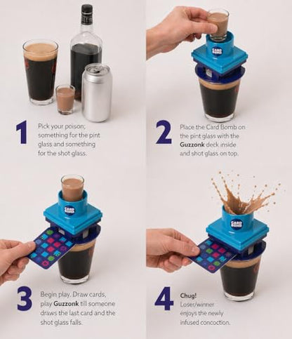 GUZZLETECH Guzzonk Card Game with Card Bomb Device – Suspense Party Challenge Game for Friends, Game Nights, and Social Gatherings