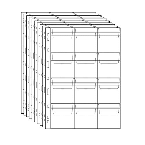 120 Pockets Coin Pocket Pages 63x67mm Collection Storage 10 Sheets | Uncle Paul 12 Pocket/Sheet 9-Hole Coin Collection Supplies Acid-Free PVC Coin Sleeves For All Coins CS03112 - color: 12 Pocket(63mm X 67mm Each Pocket), size: 10 Sheets