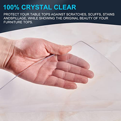 14x48 in Transparent Plastic Desk Cover Protector, 1.5mm Thick PVC Vinyl Wipeable Protector for Office, Computer, Writing Desk, Sofa Table, Media Stand, Coffee Table, Screen Topper - size: 14" x 48" (Rectangular)