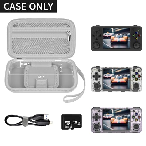 GWCASE Case for Anbernic RG35XX H RG28XX Retroid Game Console, Gray | 벨크로 스트랩 잠금 장치가 있는 맞춤형 핏 내부 트레이, 일상적인 휴대 및 여행, 캠프 또는 출퇴근을 위한 압력 방지 보호, 박스만 포함 - color: 회색.