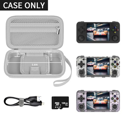 GWCASE Case for Anbernic RG35XX H RG28XX Retroid Game Console, Gray | 벨크로 스트랩 잠금 장치가 있는 맞춤형 핏 내부 트레이, 일상적인 휴대 및 여행, 캠프 또는 출퇴근을 위한 압력 방지 보호, 박스만 포함 - color: 회색.