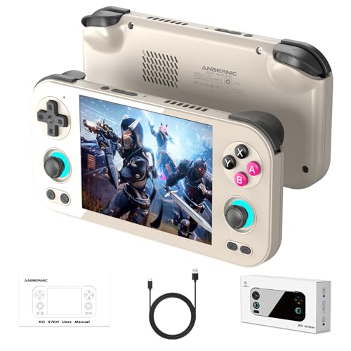 Anbernic RG 476H Retro Handheld Game Console RG 476H Retro Game Console 4.7 inch IPS Multi-Touch Screen Android 13 Unisoc T820 Processor RG476H Support 1080p DP Output WiFi Bluetooth Gray
