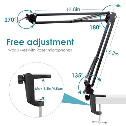 Mic Boom Arm for Razer Seiren V3 Mini Microphone - Adjustable Mic Arm Compatible with Razer Seiren V2 X, Seiren Mini and Seiren X, Mic Stand Great for Streaming, Gaming, Podcast by YOUSHARES - color: Razer V2X