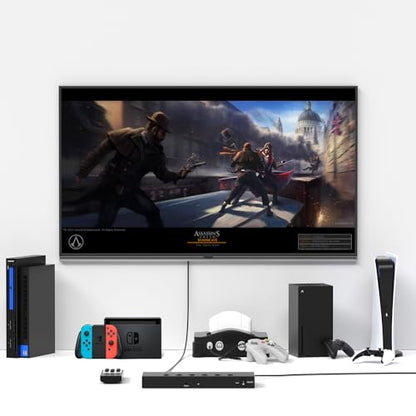Y.D.F 3 Way HDMI 2.0 Switcher + 2 RCA to HDMI Converter(2 in 1) 2 Way AV Composite CVBS Switch to HDMI Adapter Support 4:3/16:9 Switching for N64 NGC Wii Xbox PS2/3/4/5 Xbox Series/ONE Switch - size: HDMI Switch 3 Port 4K
