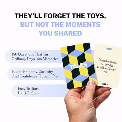 TALES 150 Conversation Cards, Perfect for Dinners, Road Trips, Classrooms & Game Nights, Gifts & Gatherings, Conversation Starters to Spark Creativity (Kids Edition) - color: Kids Edition