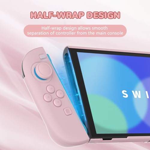 PlayVital Hard Case for Nintendo Switch 2 with Extra Stand & Thumb Grip Caps | Split Design, Dockable Protective Full-Body Shell Cover for Nintendo Switch 2 | Solid Color Series, Cherry Blossoms Pink - color: Cherry Blossoms Pink