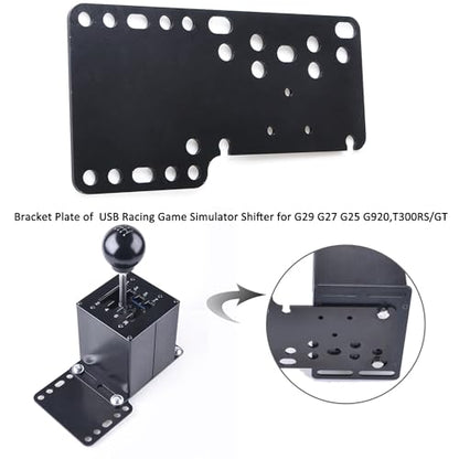 CNRAQR PC USB Racing Game Simulator Shifter with Desk/Chair Mount Bracket Plate Compatible with LO GITECH G29 G27 G25 G920,T300RS/GT 7+R - color: 7R+Plate