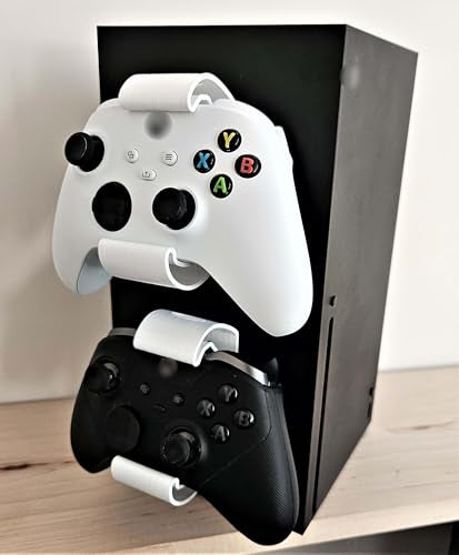 Controller Holder – Under Desk or Wall Mount Compatible with PS5 DualSense and Xbox Controllers | Quick Snap-in Design | Made in USA - color: White, size: Xbox